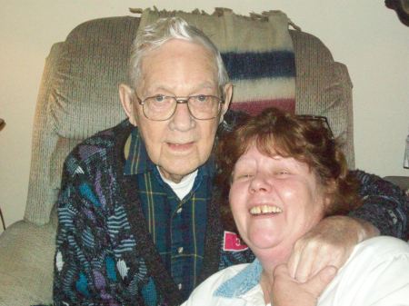 Grampa & me this winter, turned 91 in May '08