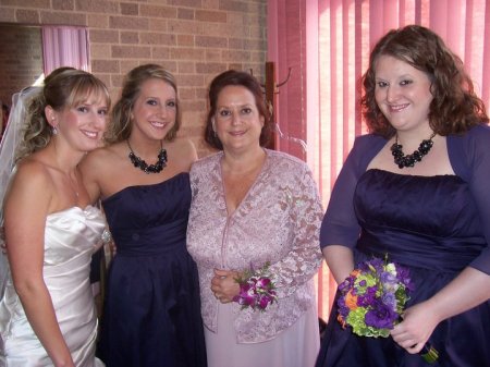 Pam with three beautiful daughters