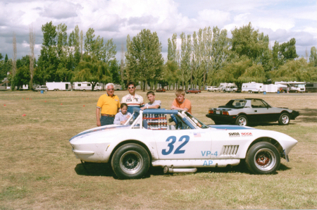 SCCA Vintage Corvette and my Bertone X1/9 in the background.