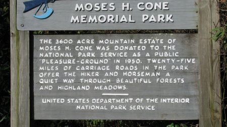 Info sign at Moses Cone