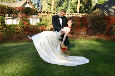 The beautiful bride and handsome groom