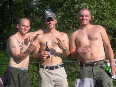 My hubby (in the middle) w/some drunken friends....