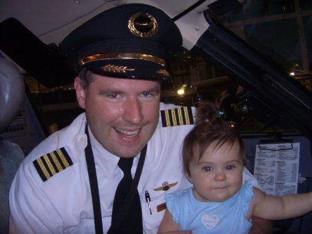 My daughter with me in the CRJ-200