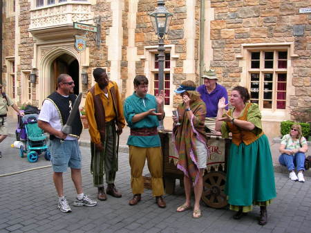 Ron in street skit at Disney