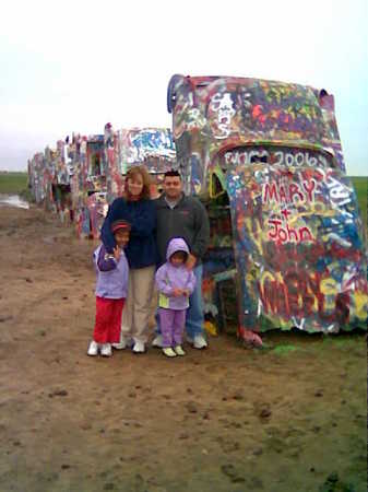 Family at Cadillac Ranch, Amarillo TX