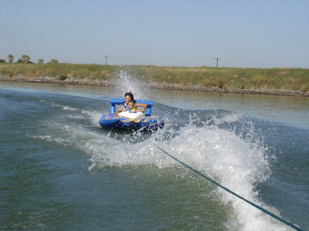 The kids having fun out on the Delta