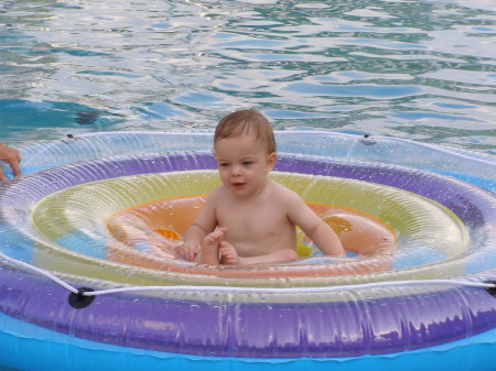 My Grandson Conner Taking a swim