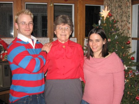 Iain, Grandma and I on Christmas 2005