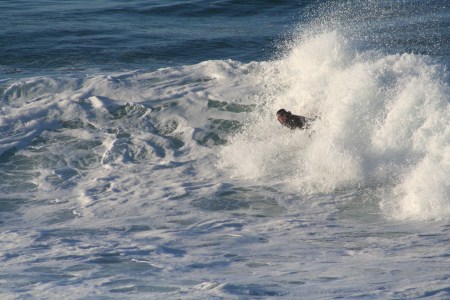 Wave with body surfer