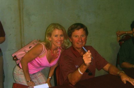 Wife Cindy with Steve Spurrier