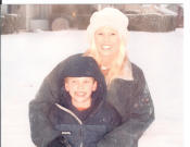 Mom and Son in the Snow