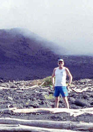 Hiking into Pu' O' O' active volcanic vent.