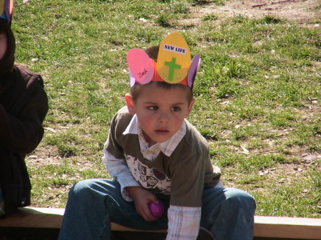 Zach at his school's Easter Party