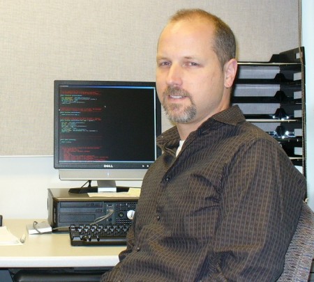 Me at my desk at Worcester State College, 2007