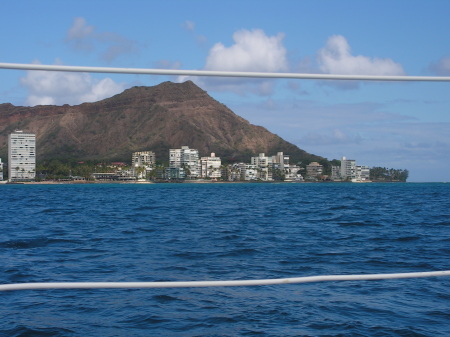 View of Honolulu from boat