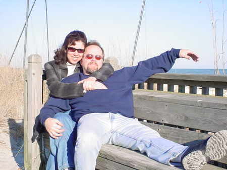 Relaxing on a beach bench