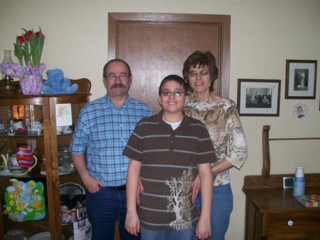 Michael with Grandma and Grandpa Eback.