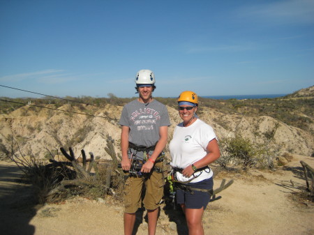 Zip line challenge with my nephew Riley