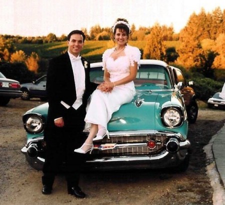 Our Wedding Day on Our 57 Chevy