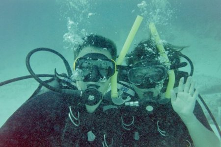 Scuba diving on our honeymoon