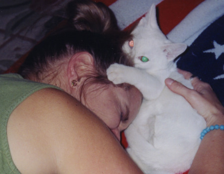 Me and my little white one -- God rest her precious soul