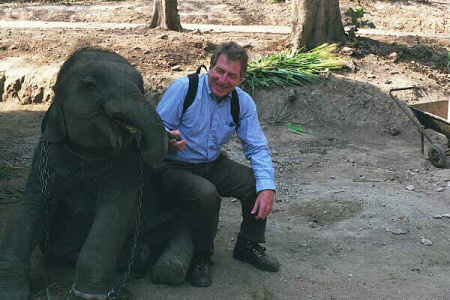 DW and friend at Chiang Mai Zoo, January 2000