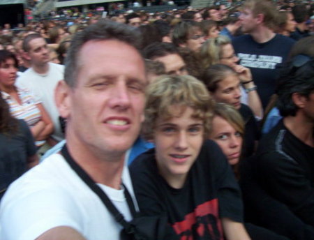 Rock concert with son in Europe