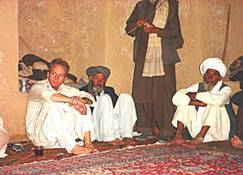 Tim with Tnorah Village Elders near Herat, Afghanistan July 2002