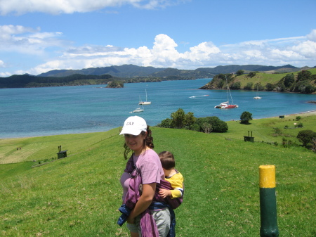 Wife and son at Bay of Islands (Pahia) in NZ