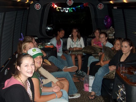 Youngest Daughters Limo Party for turning 13! Girls just having fun!