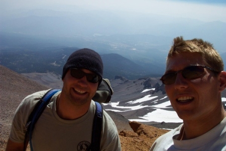 My hubby and his friend on top of Shasta