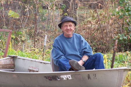 My husband, Wayne, with his fishin' boat