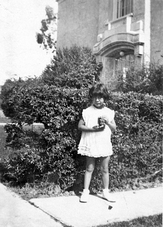 Frances in front of school