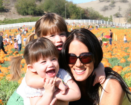 me & my girls at the pumpkin patch