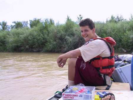 My youngest son Matthew on a scout river trip