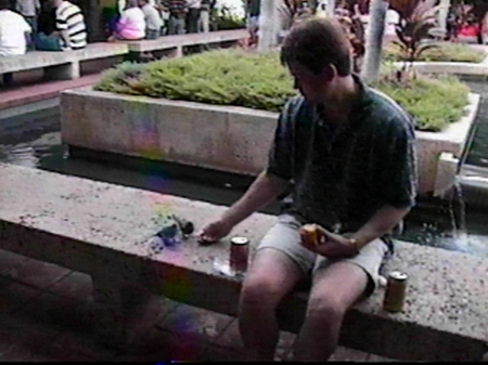 Feeding the Sparrows at Arizona Memorial