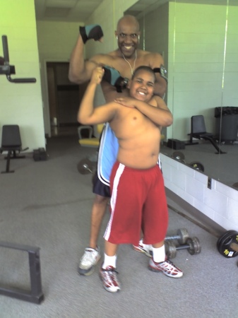 My youngest son and me (Muscle Men)