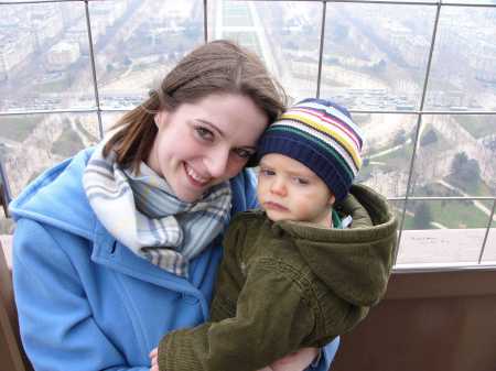 Noah and Momma at the top of the Eiffel Tower!