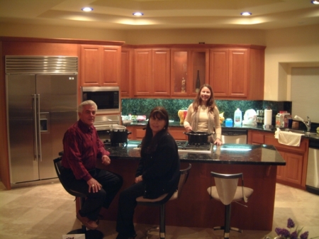 Z and her parents In our Kitchen