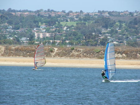 Windsurfing on Mission Bay