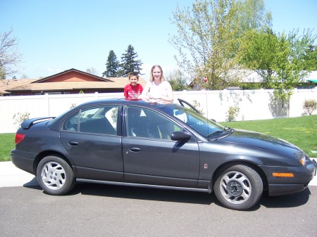 Sam and D with Sam's car