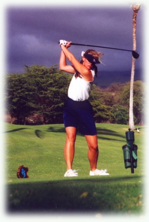 Playing golf on Maui.