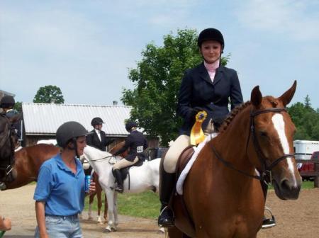 Sarah and Razzi at a horse show