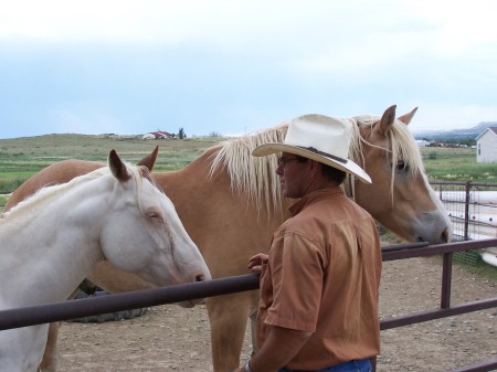 Larry Eskridge with some of his horses