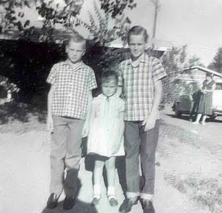 Gene, Kathy, Joe - Our House on the 800 Block - 1960