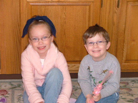 Erin and Alex in the kitchen winter 2006