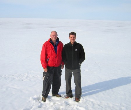 Malcolm and son, Brian on Arctic Ocean, 2006