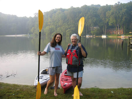 mom and Lori kayaking