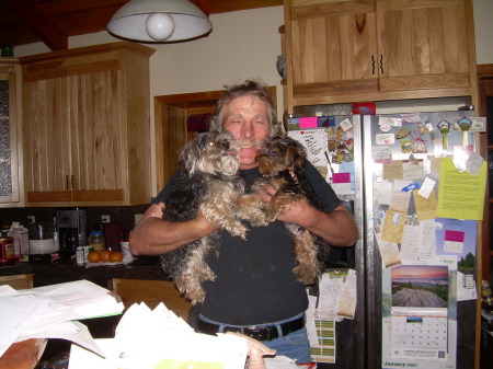 My 2 yorkies and Mike