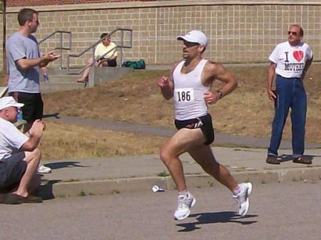 At the finish of the Walpole Road Race (Sept, '07)